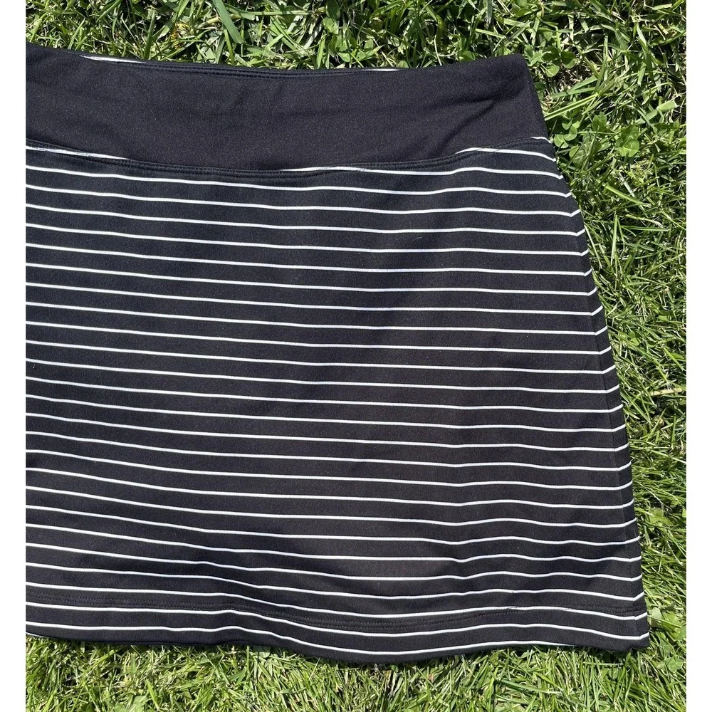 Athleta Skort Womens Small Black White Striped Athletic‎ Running Tennis Stretch